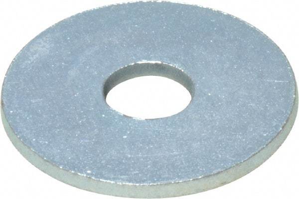 Value Collection - 1/4" Screw, Steel Fender Flat Washer - 1/4" ID x 1" OD, 0.049" Thick, Zinc-Plated Finish - Eagle Tool & Supply