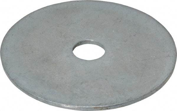 Value Collection - 1/4" Screw, Steel Fender Flat Washer - 1/4" ID x 1-1/2" OD, 0.049" Thick, Zinc-Plated Finish - Eagle Tool & Supply