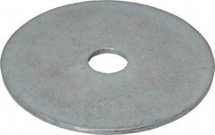 Value Collection - 1/4" Screw, Steel Fender Flat Washer - 1/4" ID x 1-1/2" OD, 0.049" Thick, Zinc-Plated Finish - Eagle Tool & Supply