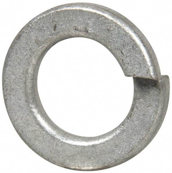 Value Collection - 1/2", 0.502" ID, 1/8" Thick Split Lock Washer - Steel, Zinc-Plated Finish, 0.502" Min ID, 0.512" Max ID, 0.869" Min OD, 0.873" Max OD - Eagle Tool & Supply