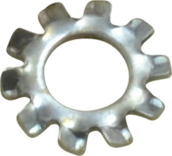 Value Collection - #3 Screw, 0.109" ID, Spring Steel External Tooth Lock Washer - 0.235" OD, Zinc-Plated, Grade 2 - Eagle Tool & Supply