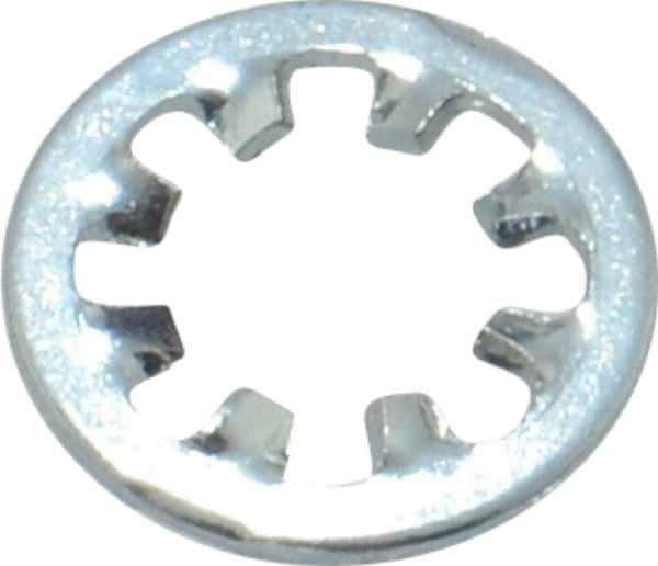Value Collection - #8 Screw, 0.176" ID, Steel Internal Tooth Lock Washer - 0.34" OD, Zinc-Plated, Grade 2 - Eagle Tool & Supply