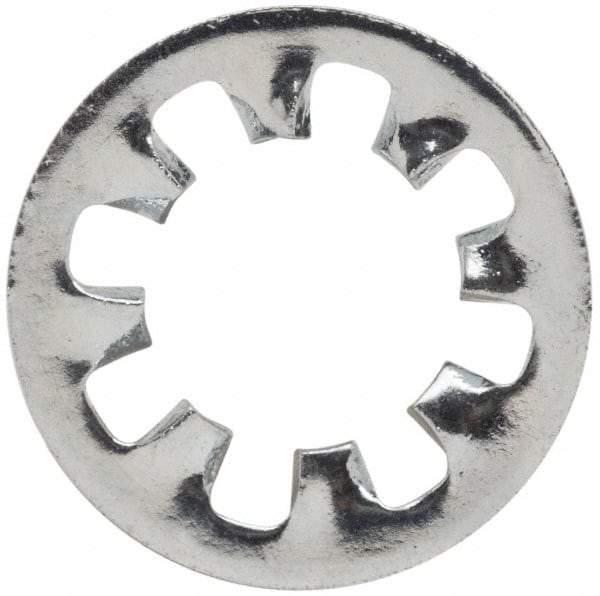 Value Collection - #10 Screw, 0.204" ID, Steel Internal Tooth Lock Washer - 0.381" OD, Zinc-Plated, Grade 2 - Eagle Tool & Supply