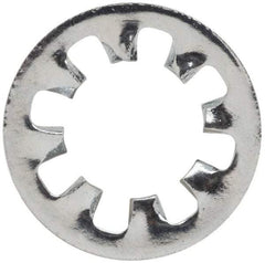 Value Collection - #10 Screw, 0.204" ID, Steel Internal Tooth Lock Washer - 0.381" OD, Zinc-Plated, Grade 2 - Eagle Tool & Supply