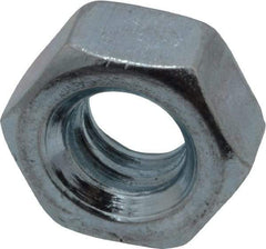 Value Collection - 1/4-20 UNC Steel Right Hand Hex Nut - 7/16" Across Flats, 0.2188" High, Zinc-Plated Finish - Eagle Tool & Supply