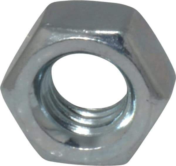 Value Collection - 5/16-18 UNC Steel Right Hand Hex Nut - 1/2" Across Flats, 0.2656" High, Zinc-Plated Finish - Eagle Tool & Supply