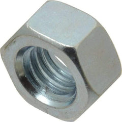 Value Collection - 7/16-14 UNC Steel Right Hand Hex Nut - 11/16" Across Flats, 3/8" High, Zinc-Plated Finish - Eagle Tool & Supply