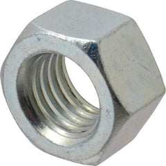 Value Collection - 3/4-10 UNC Steel Right Hand Hex Nut - 1-1/8" Across Flats, 0.6406" High, Zinc-Plated Finish - Eagle Tool & Supply