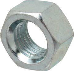 Value Collection - 1-8 UNC Steel Right Hand Hex Nut - 1-1/2" Across Flats, 0.8594" High, Zinc-Plated Finish - Eagle Tool & Supply