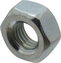 Value Collection - 1/4-28 UNF Steel Right Hand Hex Nut - 7/16" Across Flats, 0.2188" High, Zinc-Plated Finish - Eagle Tool & Supply