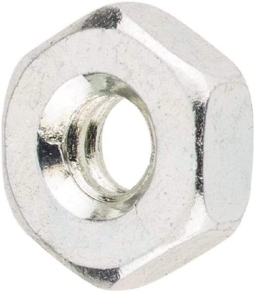 Value Collection - #4-40 UNC Steel Right Hand Machine Screw Hex Nut - 1/4" Across Flats, 3/32" High, Zinc-Plated Finish - Eagle Tool & Supply