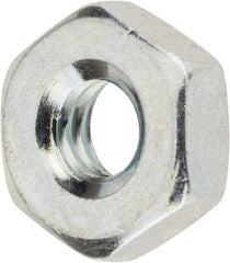 Value Collection - #12-24 UNC Steel Right Hand Machine Screw Hex Nut - 7/16" Across Flats, 5/32" High, Zinc-Plated Finish - Eagle Tool & Supply