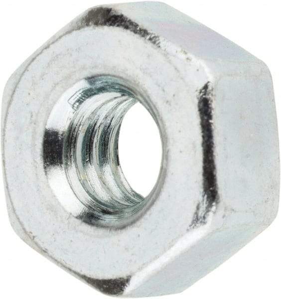 Value Collection - 1/4-20 UNC Steel Right Hand Heavy Hex Nut - 1/2" Across Flats, 0.2344" High, Zinc-Plated Finish - Eagle Tool & Supply