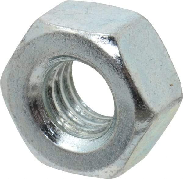 Value Collection - 5/16-18 UNC Steel Right Hand Heavy Hex Nut - 9/16" Across Flats, 0.2969" High, Zinc-Plated Finish - Eagle Tool & Supply