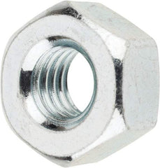 Value Collection - 3/8-16 UNC Steel Right Hand Heavy Hex Nut - 11/16" Across Flats, 0.3594" High, Zinc-Plated Finish - Eagle Tool & Supply