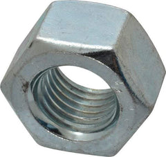 Value Collection - 1-8 UNC Steel Right Hand Heavy Hex Nut - 1-5/8" Across Flats, 0.9844" High, Zinc-Plated Finish - Eagle Tool & Supply