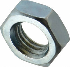 Value Collection - 9/16-12 UNC Steel Right Hand Hex Jam Nut - 7/16" Across Flats, 5/16" High, Zinc-Plated Finish - Eagle Tool & Supply