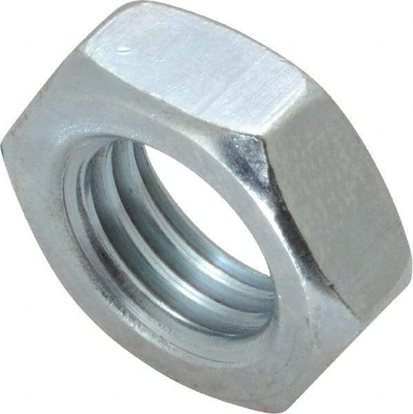 Value Collection - 3/4-10 UNC Steel Right Hand Hex Jam Nut - 1-1/8" Across Flats, 0.4219" High, Zinc-Plated Finish - Eagle Tool & Supply