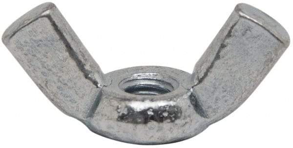 Value Collection - #8-32 UNC, Zinc Plated, Steel Standard Wing Nut - 0.91" Wing Span, 0.47" Wing Span - Eagle Tool & Supply