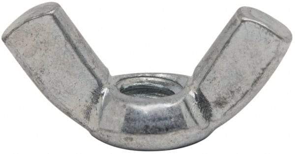 Value Collection - 1/4-20 UNC, Zinc Plated, Steel Standard Wing Nut - 1.1" Wing Span, 0.57" Wing Span - Eagle Tool & Supply