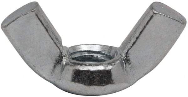 Value Collection - 5/16-18 UNC, Zinc Plated, Steel Standard Wing Nut - 1-1/4" Wing Span, 0.66" Wing Span - Eagle Tool & Supply