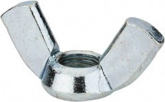 Value Collection - 5/16-24 UNF, Zinc Plated, Steel Standard Wing Nut - 1-1/4" Wing Span, 0.66" Wing Span - Eagle Tool & Supply