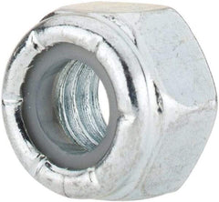 Value Collection - 5/16-18 UNC Grade 2 Hex Lock Nut with Nylon Insert - 1/2" Width Across Flats, 23/64" High, Zinc-Plated Finish - Eagle Tool & Supply