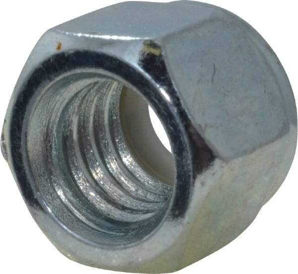 Value Collection - 3/8-16 UNC Grade 2 Hex Lock Nut with Nylon Insert - 9/16" Width Across Flats, 15/32" High, Zinc-Plated Finish - Eagle Tool & Supply