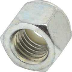 Value Collection - 5/8-11 UNC Grade 2 Hex Lock Nut with Nylon Insert - 15/16" Width Across Flats, 49/64" High, Zinc-Plated Finish - Eagle Tool & Supply