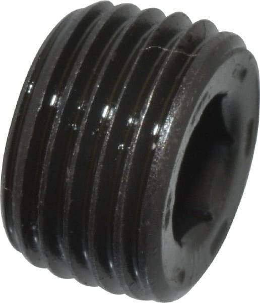 Value Collection - 1/8-27, 1/4" OAL, Alloy Steel Socket Pressure Plug - Uncoated, 7/8" Taper per Foot, 9/64" Hex Key - Eagle Tool & Supply