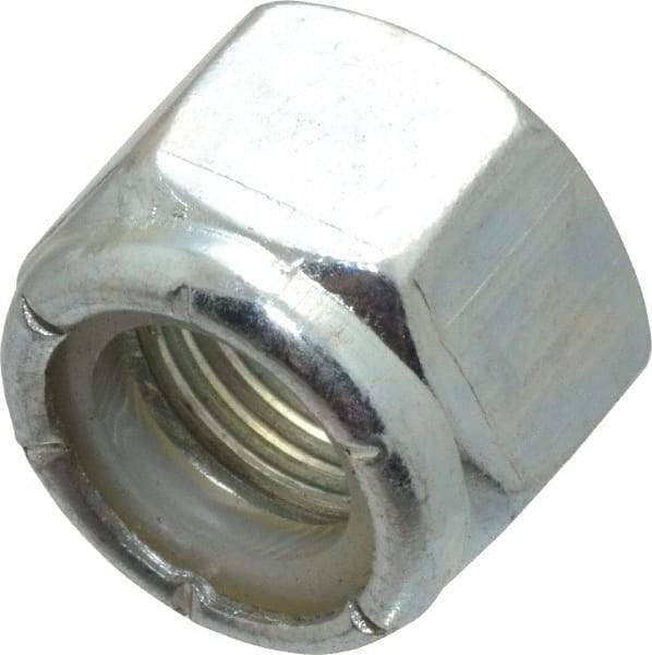 Value Collection - 1/2-20 UNF Grade 2 Hex Lock Nut with Nylon Insert - 3/4" Width Across Flats, 39/64" High, Zinc-Plated Finish - Eagle Tool & Supply