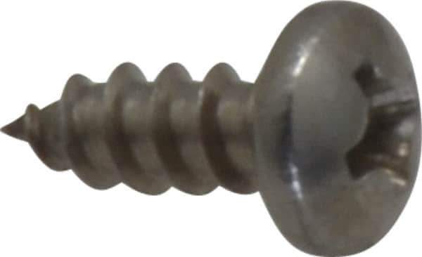Value Collection - #6 Pan Head Phillips Sheet Metal Screw - Stainless Steel, 3/8" Length Under Head, Grade 18-8 - Eagle Tool & Supply
