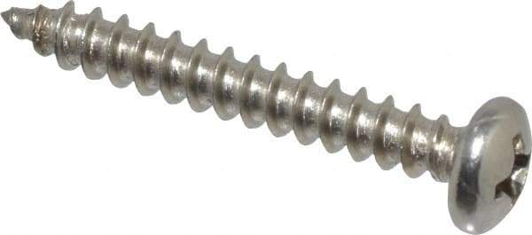 Value Collection - #6 Pan Head Phillips Sheet Metal Screw - Stainless Steel, 1" Length Under Head, Grade 18-8 - Eagle Tool & Supply