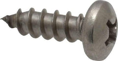 Value Collection - #8 Pan Head Phillips Sheet Metal Screw - Stainless Steel, 1/2" Length Under Head, Grade 18-8 - Eagle Tool & Supply
