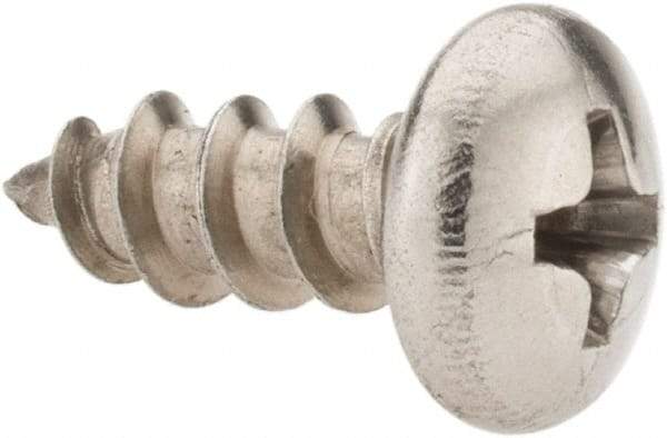 Value Collection - #10 Pan Head Phillips Sheet Metal Screw - Stainless Steel, 1/2" Length Under Head, Grade 18-8 - Eagle Tool & Supply