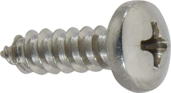 Value Collection - #10 Pan Head Phillips Sheet Metal Screw - Stainless Steel, 5/8" Length Under Head, ASME B18.6.3 & ASME B18.6.4, Grade 18-8 - Eagle Tool & Supply
