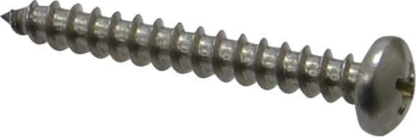 Value Collection - #10 Pan Head Phillips Sheet Metal Screw - Stainless Steel, 1-1/2" Length Under Head, Grade 18-8 - Eagle Tool & Supply