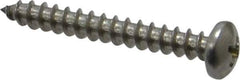 Value Collection - #10 Pan Head Phillips Sheet Metal Screw - Stainless Steel, 1-1/2" Length Under Head, Grade 18-8 - Eagle Tool & Supply