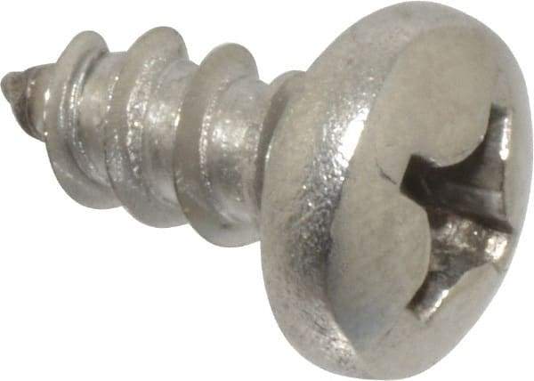 Value Collection - #12 Pan Head Phillips Sheet Metal Screw - Stainless Steel, 1/2" Length Under Head, Grade 18-8 - Eagle Tool & Supply