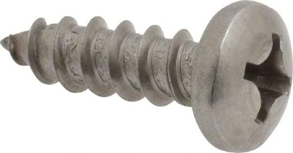 Value Collection - #12 Pan Head Phillips Sheet Metal Screw - Stainless Steel, 3/4" Length Under Head, Grade 18-8 - Eagle Tool & Supply