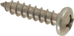 Value Collection - #12 Pan Head Phillips Sheet Metal Screw - Stainless Steel, 1" Length Under Head, Grade 18-8 - Eagle Tool & Supply