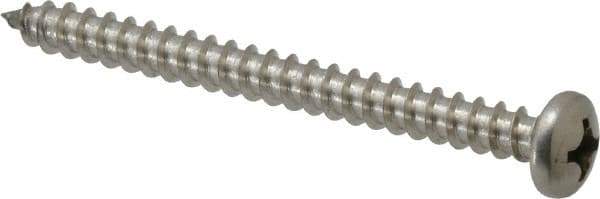 Value Collection - #12 Pan Head Phillips Sheet Metal Screw - Stainless Steel, 2-1/2" Length Under Head, Grade 18-8 - Eagle Tool & Supply