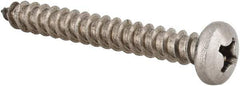 Value Collection - #14 Pan Head Phillips Sheet Metal Screw - Stainless Steel, 2" Length Under Head, Grade 18-8 - Eagle Tool & Supply