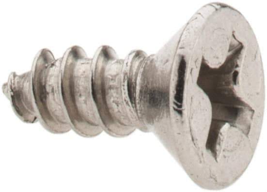 Value Collection - #6 Flat Head Phillips Sheet Metal Screw - Stainless Steel, 3/8" OAL, Grade 18-8 - Eagle Tool & Supply