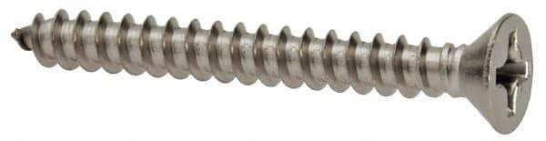 Value Collection - #10 Flat Head Phillips Sheet Metal Screw - Stainless Steel, 1/2" OAL, Grade 18-8 - Eagle Tool & Supply