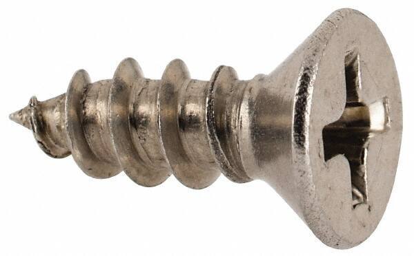 Value Collection - #8 Flat Head Phillips Sheet Metal Screw - Stainless Steel, 1/2" OAL, Grade 18-8 - Eagle Tool & Supply