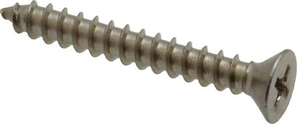 Value Collection - #8 Flat Head Phillips Sheet Metal Screw - Stainless Steel, 1-1/4" OAL, Grade 18-8 - Eagle Tool & Supply