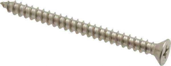 Value Collection - #8 Flat Head Phillips Sheet Metal Screw - Stainless Steel, 2" OAL, Grade 18-8 - Eagle Tool & Supply