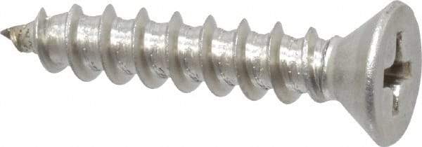 Value Collection - #10 Flat Head Phillips Sheet Metal Screw - Stainless Steel, 1" OAL, Grade 18-8 - Eagle Tool & Supply
