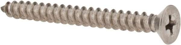 Value Collection - #10 Flat Head Phillips Sheet Metal Screw - Stainless Steel, 2" OAL, Grade 18-8 - Eagle Tool & Supply